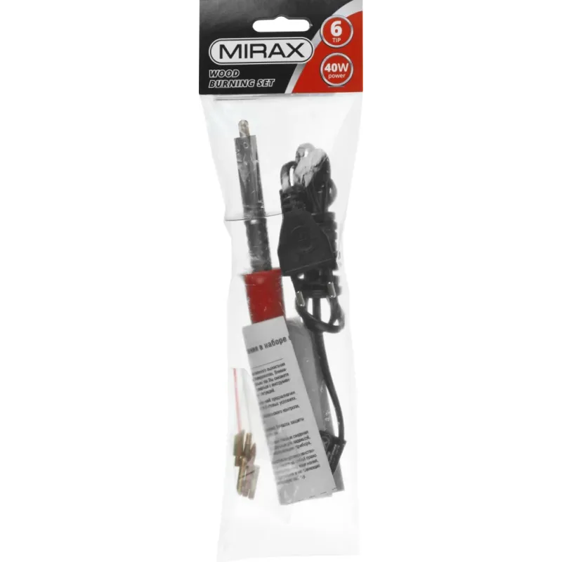 MIRAX 450°C, 220 В, 40 Вт, 6 насадок, прибор для выжигания (55430-H6)