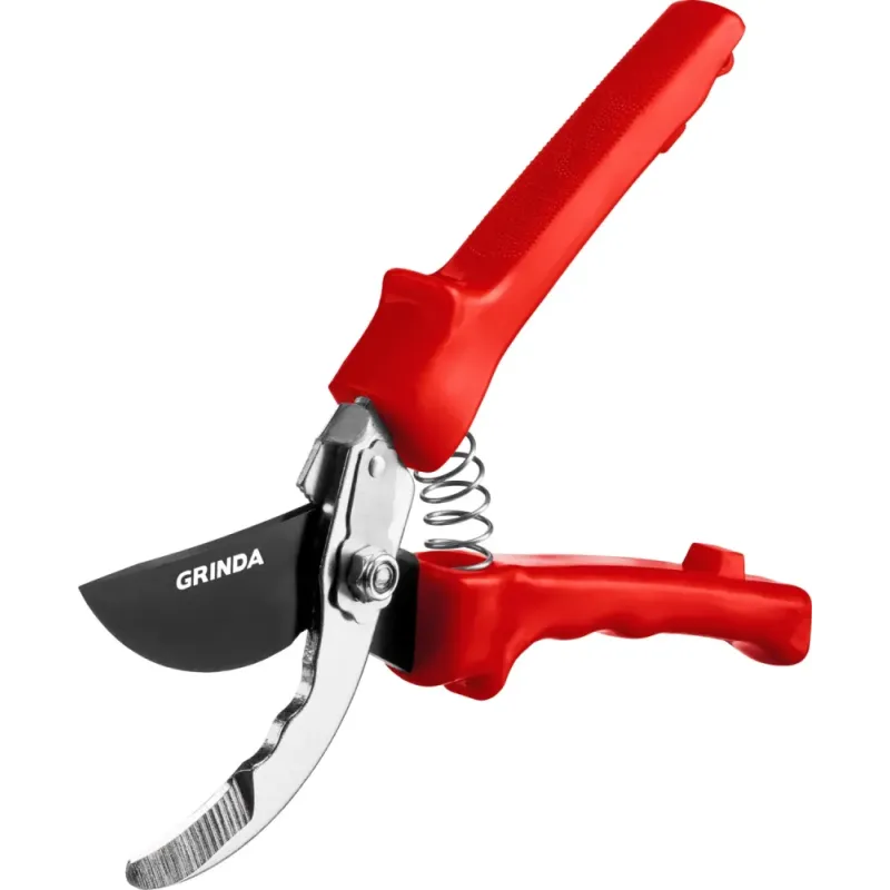 GRINDA G-35, 200 мм, закаленные лезвия, тефлоновое покрытие, пластиковые рукоятки, плоскостной секатор (40212)
