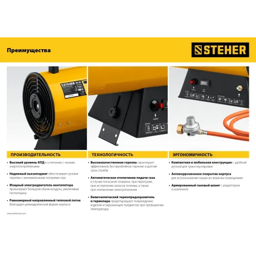 STEHER 18 кВт, газовая тепловая пушка (SG-25)