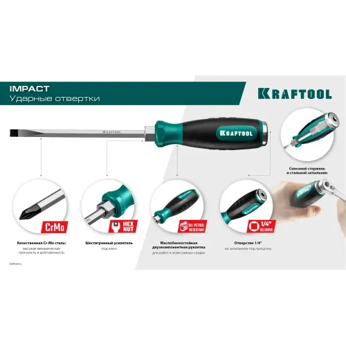 KRAFTOOL Impact SL 6, ударная отвертка (250033-6)