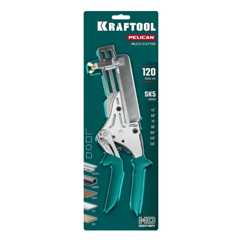 KRAFTOOL PELIKAN 120 до 120 мм, Удлиненные угловые ножницы для пластмассовых и резиновых профилей (23370)