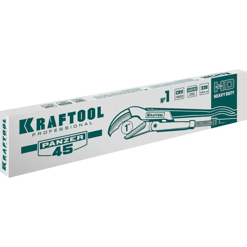 KRAFTOOL PANZER-45, №1, 1″, 330 мм, трубный ключ с изогнутыми губками (2735-10)