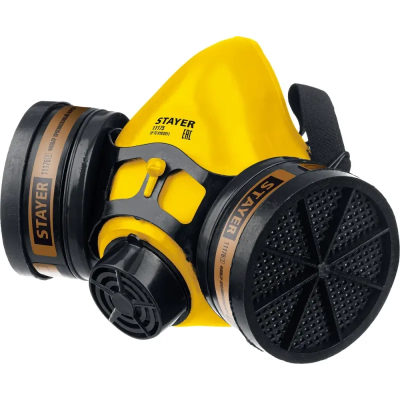 STAYER HF-6000, два фильтра A1 в комплекте, респиратор противогазовый, Professional (11175)
