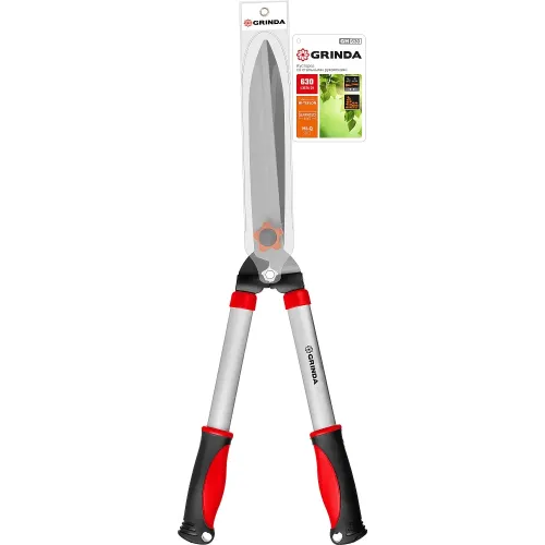GRINDA GH-630, 630 мм, закаленные лезвия, антикор. покрытие, стальные рукоятки, кусторез (8-423551)