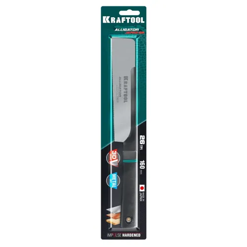 KRAFTOOL Alligator Japan 26, 160 мм, ножовка универсальная по металлу и дереву (15196-16-26)