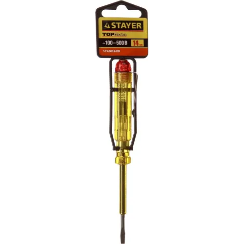 STAYER TOPElectro, 100 - 500 В, 140 мм, электрический пробник (2571-14)