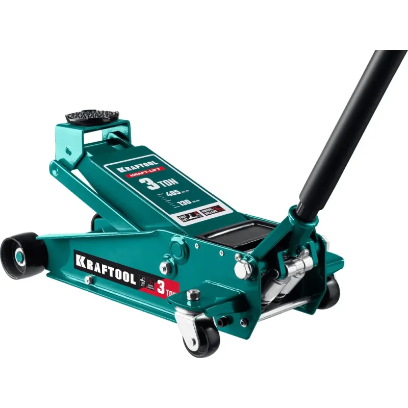 KRAFTOOL KRAFT-LIFT, 3 т, 130 - 465 мм, подкатной домкрат с быстрым подъемом для СТО (43450-3)