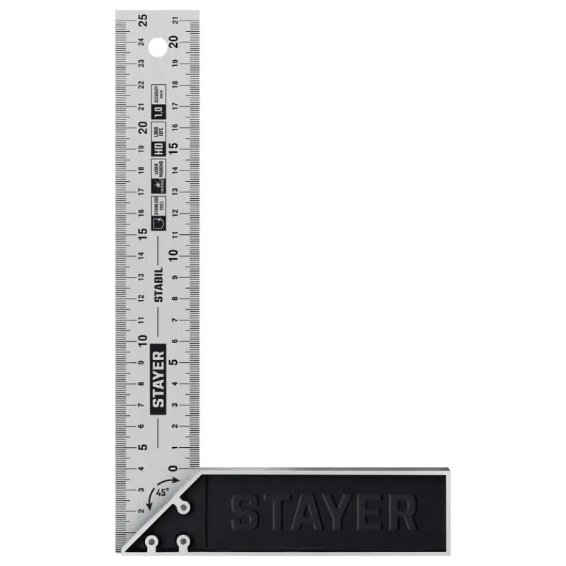 STAYER 250 мм, столярный угольник, Professional (3431-25)