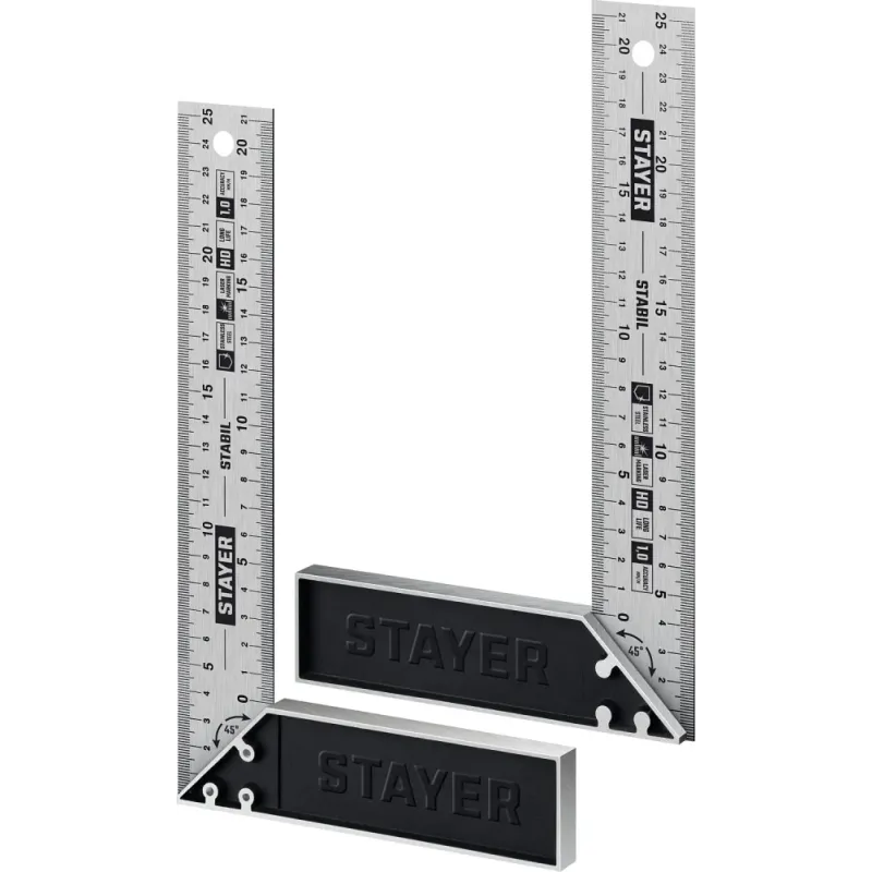 STAYER 250 мм, столярный угольник, Professional (3431-25)
