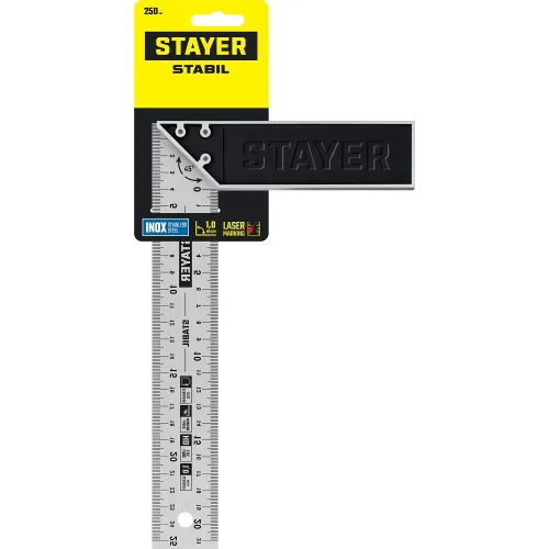 STAYER 250 мм, столярный угольник, Professional (3431-25)