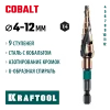 KRAFTOOL COBALT 4-12мм, 9 ступеней, азотирование, винтовая спираль, сверло ступенчатое(29691-4-12-9)