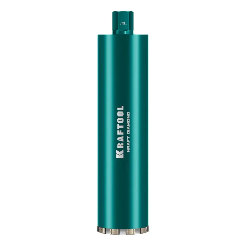 KRAFTOOL DIAMOND 112 мм (450 мм, 1 1/4″, лазерная сварка, сухое сверление с микроударом), алмазная коронка по железобетону (29825-112)