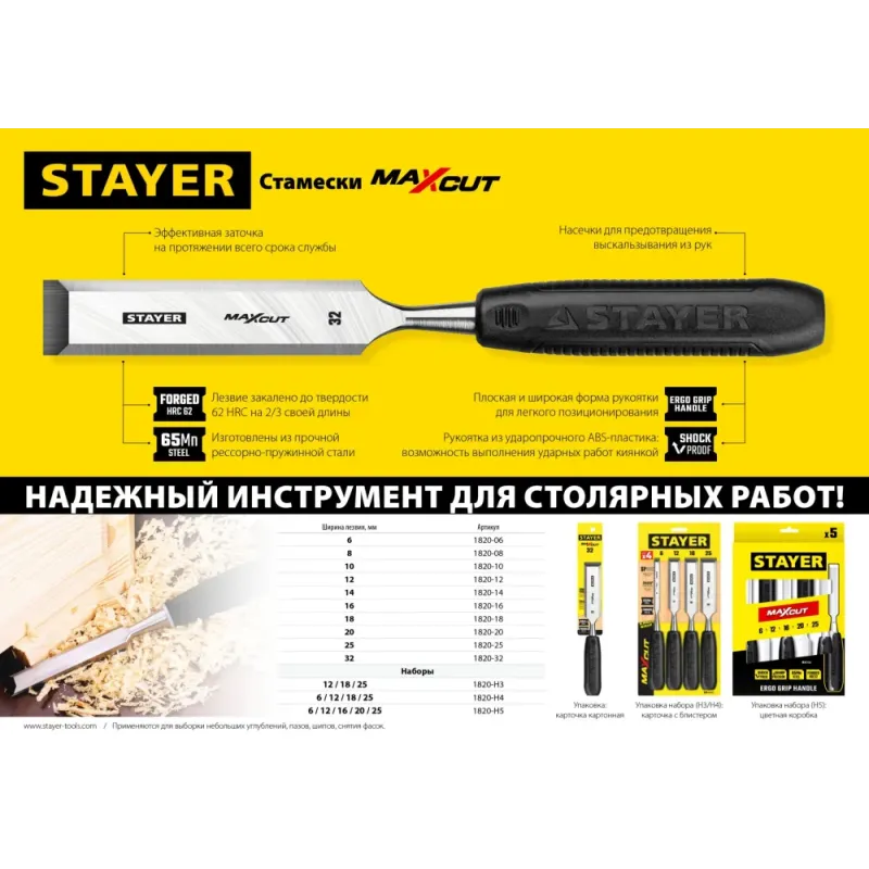 STAYER Max-Cut, 16 мм, стамеска (1820-16)