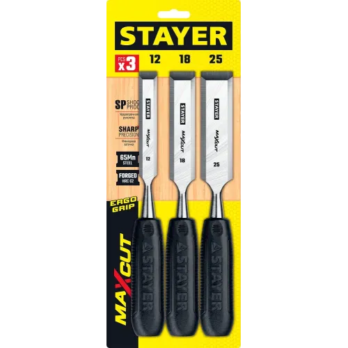 STAYER Max-Cut, 3 предм., набор стамесок (1820-H3)