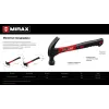 MIRAX 450 г, молоток-гвоздодёр столярный с фиберглассовой рукояткой (20231-450)
