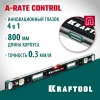 KRAFTOOL A-RATE CONTROL, 800 мм, точность 0.3 мм/м, с зеркальным глазком, сверхпрочный магнитный уровень (34988-80)