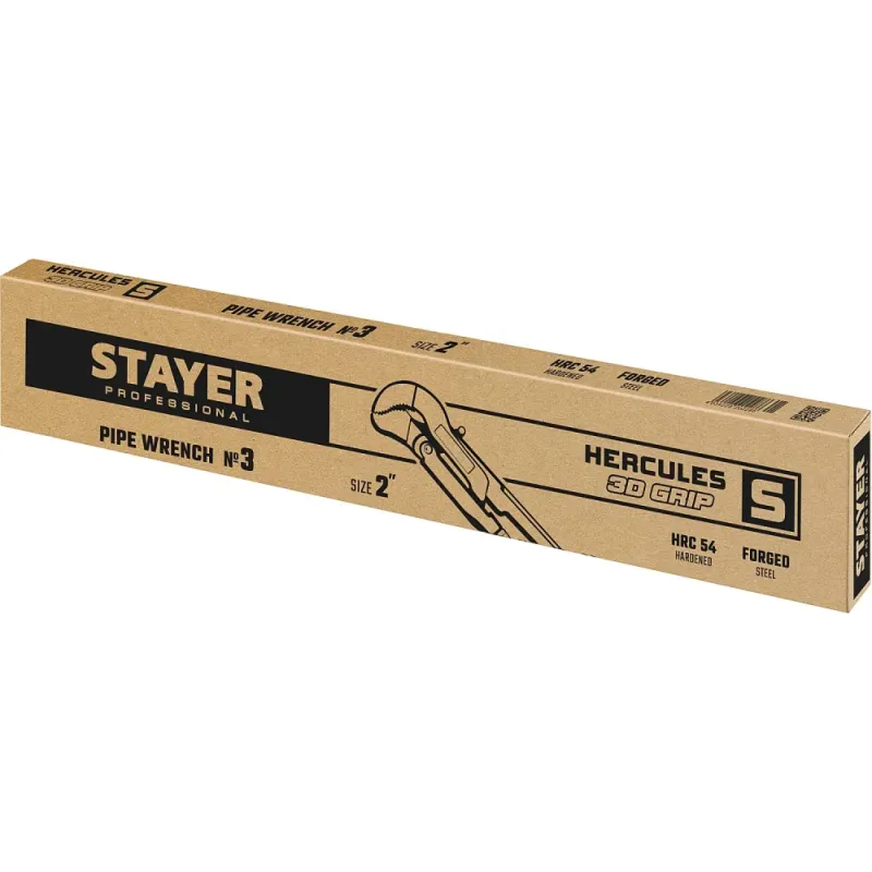 STAYER Hercules-S, №3, 2″, 560 мм, трубный ключ с изогнутыми губками, Professional (27311-3)