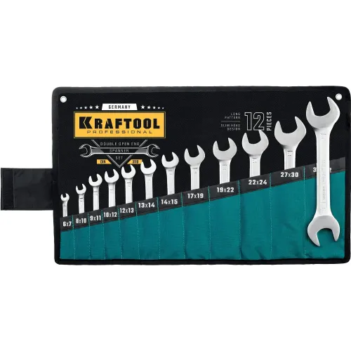 KRAFTOOL 12 шт, 6 - 32 мм, набор рожковых гаечных ключей (27033-H12)