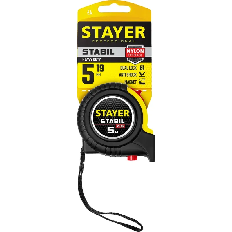STAYER Stabil, 5 м х 19 мм, рулетка, Professional (34131-05)