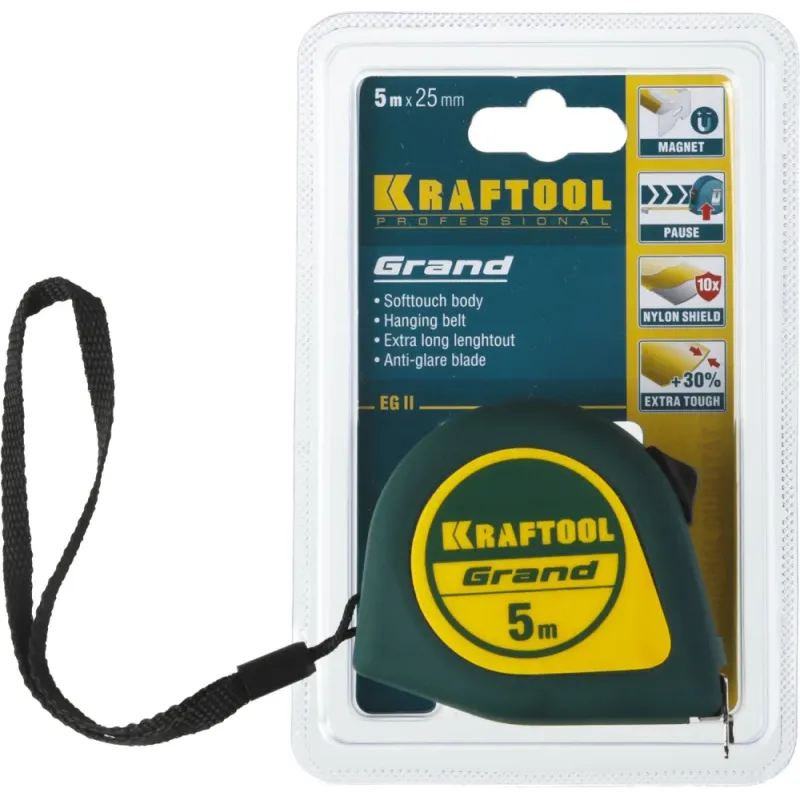KRAFTOOL Grand, 5 м х 25 мм, рулетка (34022-05-25)
