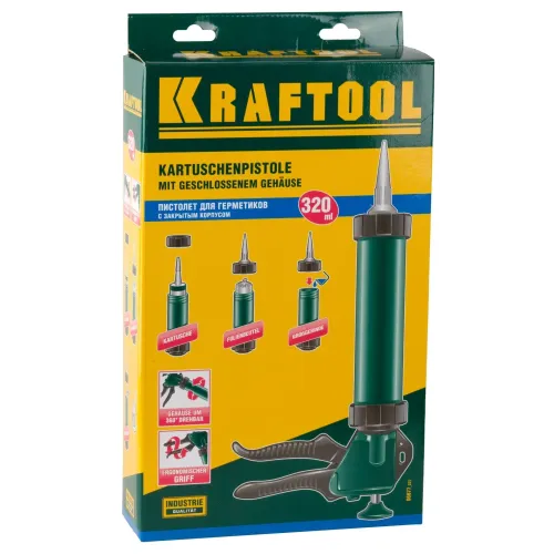 KRAFTOOL Universal 320 мл, закрытый пистолет для герметика (06677)