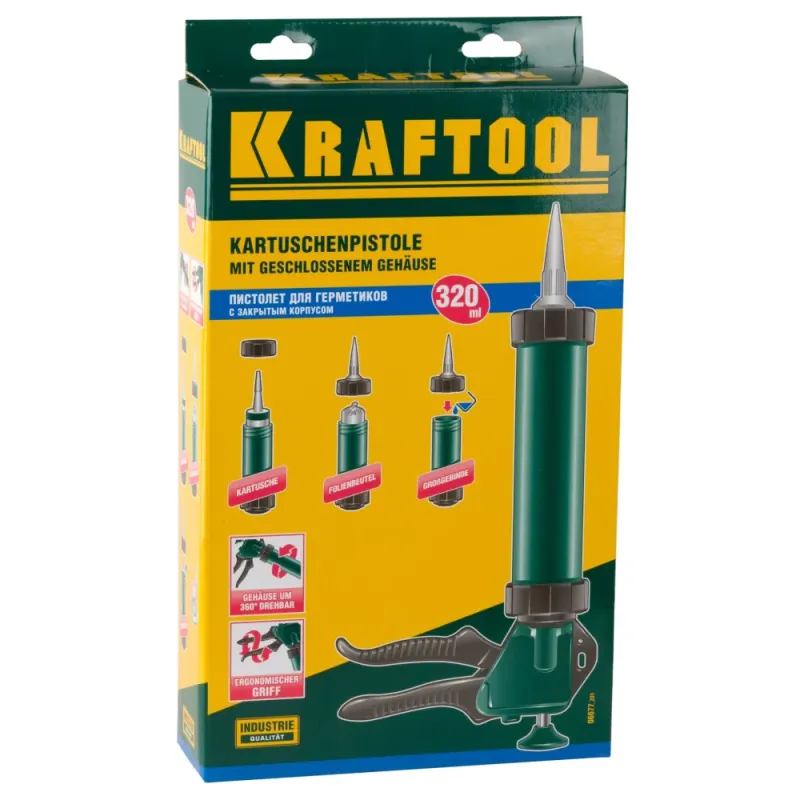 KRAFTOOL Universal 320 мл, закрытый пистолет для герметика (06677)