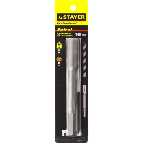 STAYER 140 мм, HEХ 12.5 мм, удлинитель для сверл левиса (2952-12-140)