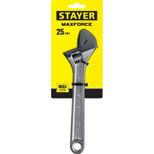 STAYER MAXFORCE, 200/25 мм, разводной ключ (2725-20)