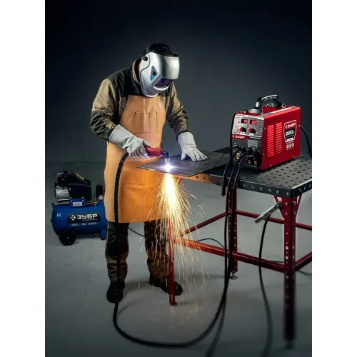 ЗУБР MIG & CUT 5-в-1, MIG / MAG, PLASMA CUT, FCAW, MMA, TIG, 220 А, полуавтомат сварочный, с газом / без газа, горелка ПСГ-220 (ПСГ-М9-220-Р)