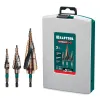 KRAFTOOL COBALT 3 шт., 4-32мм, азотирование, винтовая спираль, набор сверл ступенчатых(29691-4-32-H3)