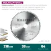 KRAFTOOL Multi Material, 216 х 30 мм, 64Т, пильный диск по алюминию (36953-216-30)