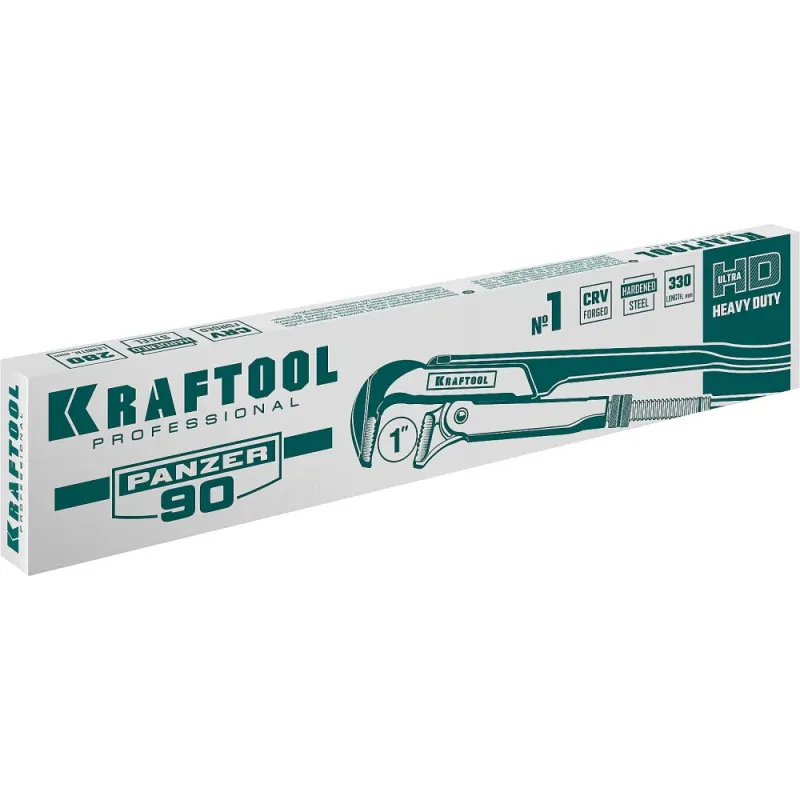 KRAFTOOL PANZER-90, №1, 1″, 330 мм, трубный ключ с прямыми губками (2734-10)