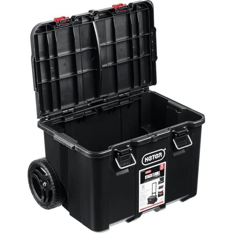 KETER STACKNROLL, 525 х 411 х 560 мм, (21″), пластиковый ящик-тележка на колесах (38397)