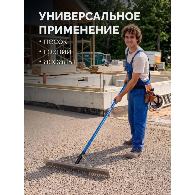 ЗУБР СГ-72, 720мм, скребок-гладилка для асфальта и бетона, с граблями (10720)