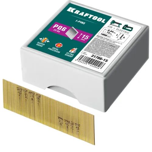 KRAFTOOL шпильки тип P0.6, 15 мм, калибр 23GA. 10 000 шт (31786-15)