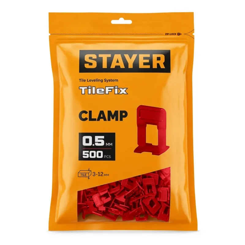 STAYER СВП TileFix, 0,5 мм, 500 шт, система выравнивания плитки ″ворота″ (33844-500)