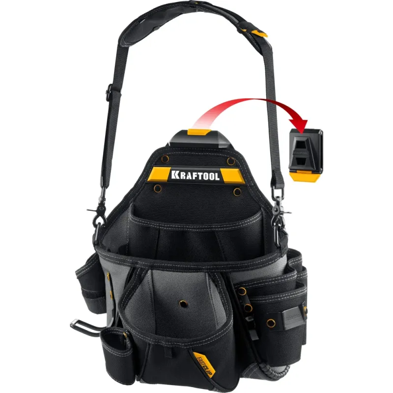 KRAFTOOL KPB-20 поясная сумка с быстросъёмным креплением FastClip, 320 х 310 мм (38767)