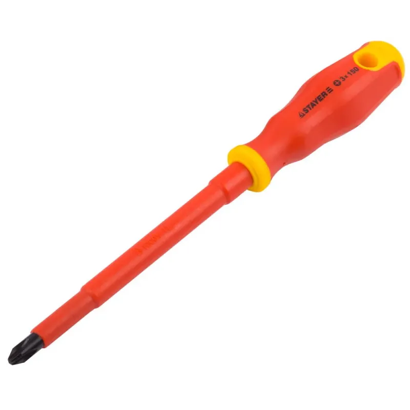 STAYER Electro, PH3 х 150 мм, диэлектрическая отвертка, Professional (25142-3-15)