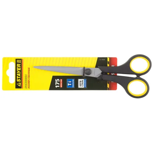 STAYER 175 мм, двухкомпонентные ручки, хозяйственные ножницы (40465-18)