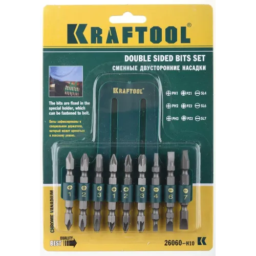 KRAFTOOL KraftMax, 9 шт, набор двусторонних бит (26060-H10)
