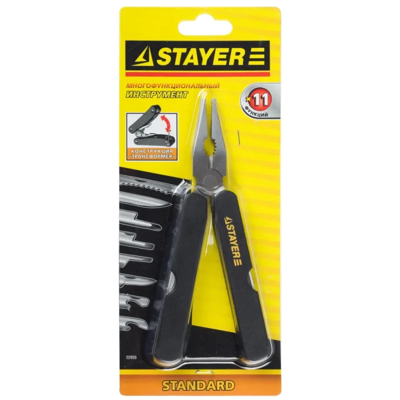 STAYER STANDARD 11 функций, мультитул, 100 мм (22855)