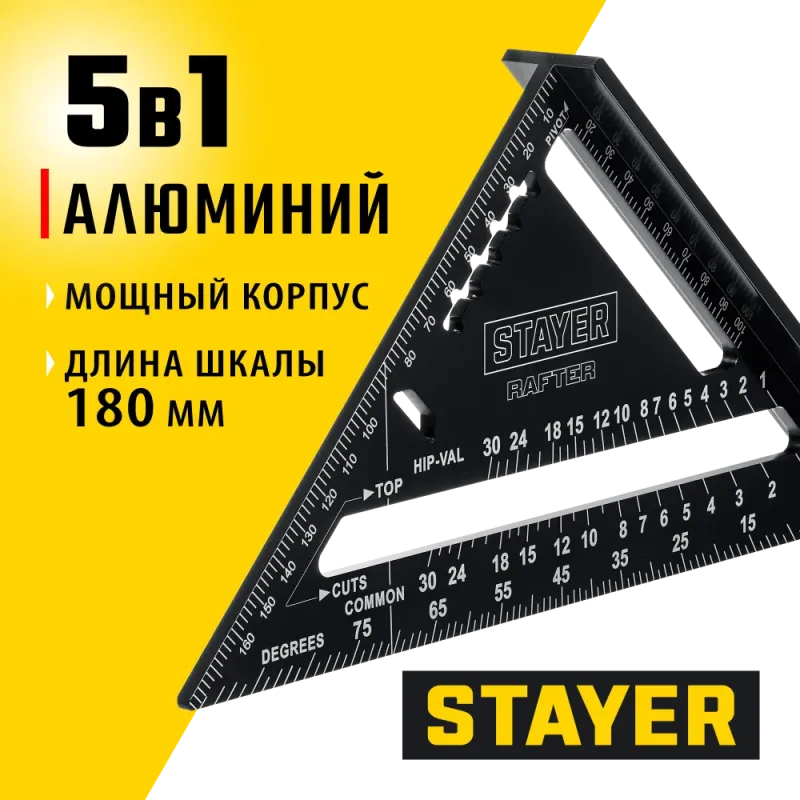 STAYER 170 мм, 5-в-1, универсальный кровельный угольник, Professional (34306-17)