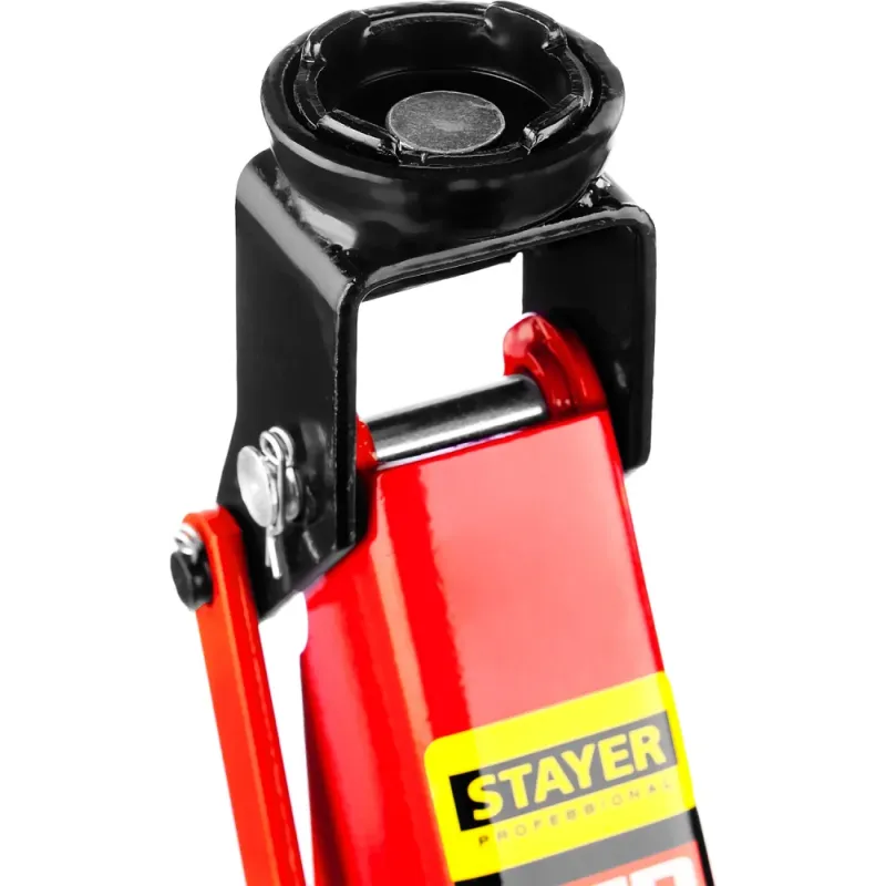 STAYER R-28 RED FORCE, в кейсе, 2 т, 130 - 350 мм, подкатной домкрат для легковых а/м, Professional (43153-2-K)