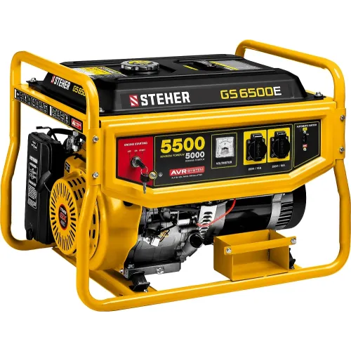 STEHER 5500 Вт, бензиновый генератор с электростартером (GS-6500E)