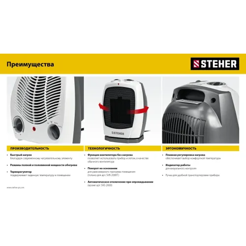 STEHER 2 кВт, тепловентилятор (SVE-2000)