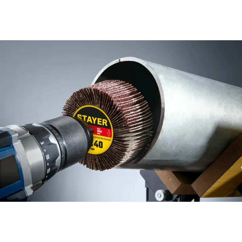 STAYER d 50 x 20 мм, P120, на шпильке d 6 мм, круг шлифовальный лепестковый (36607-120)