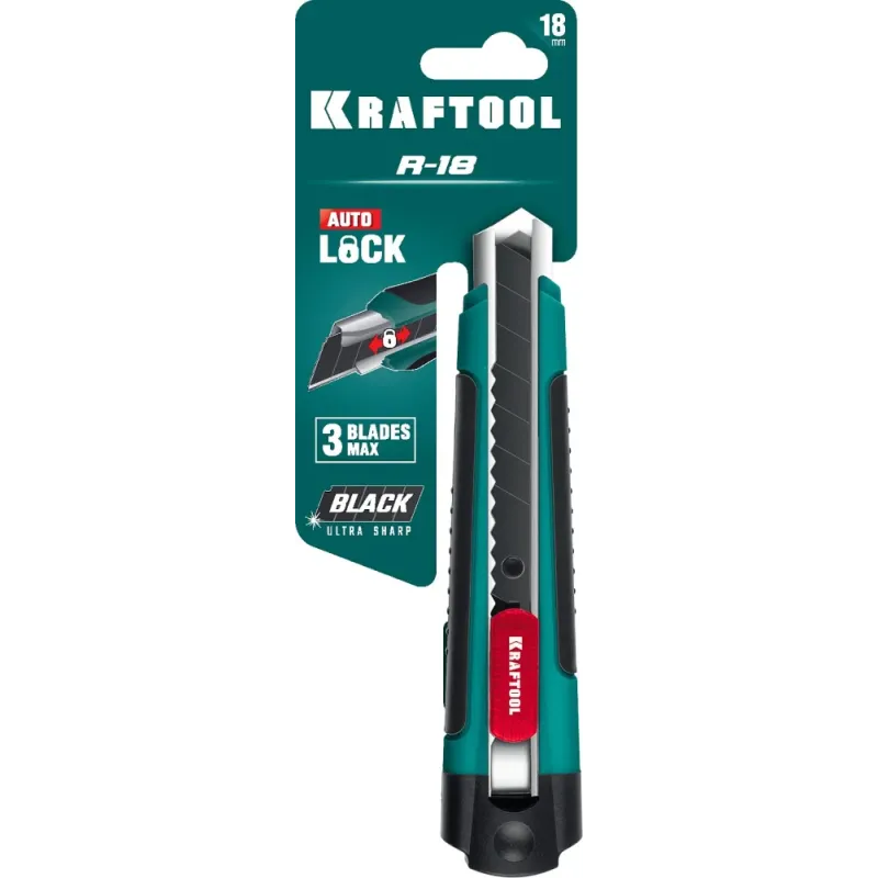KRAFTOOL 18 мм, нож с сегментированным лезвием (09199)