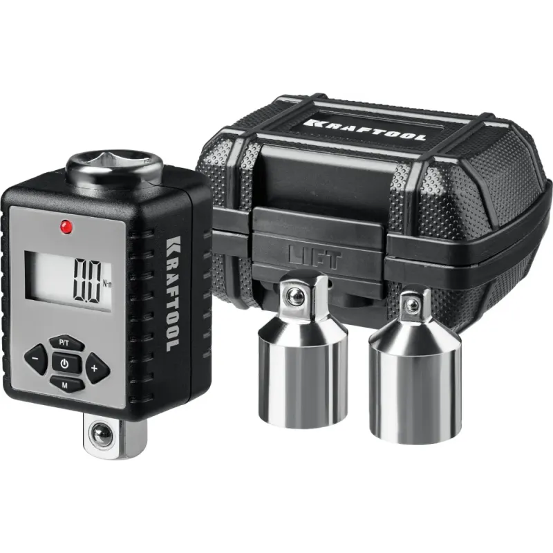 KRAFTOOL GRAND, 1/2″, 40 - 200 Н·м, динамометрический адаптер с переходниками (64044-200)