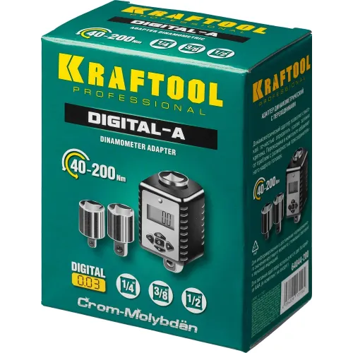 KRAFTOOL GRAND, 1/2″, 40 - 200 Н·м, динамометрический адаптер с переходниками (64044-200)