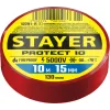 STAYER PROTECT-10, 15 мм х 10 м, 5 000 В, красная, изолента ПВХ, Professional (12291-R)
